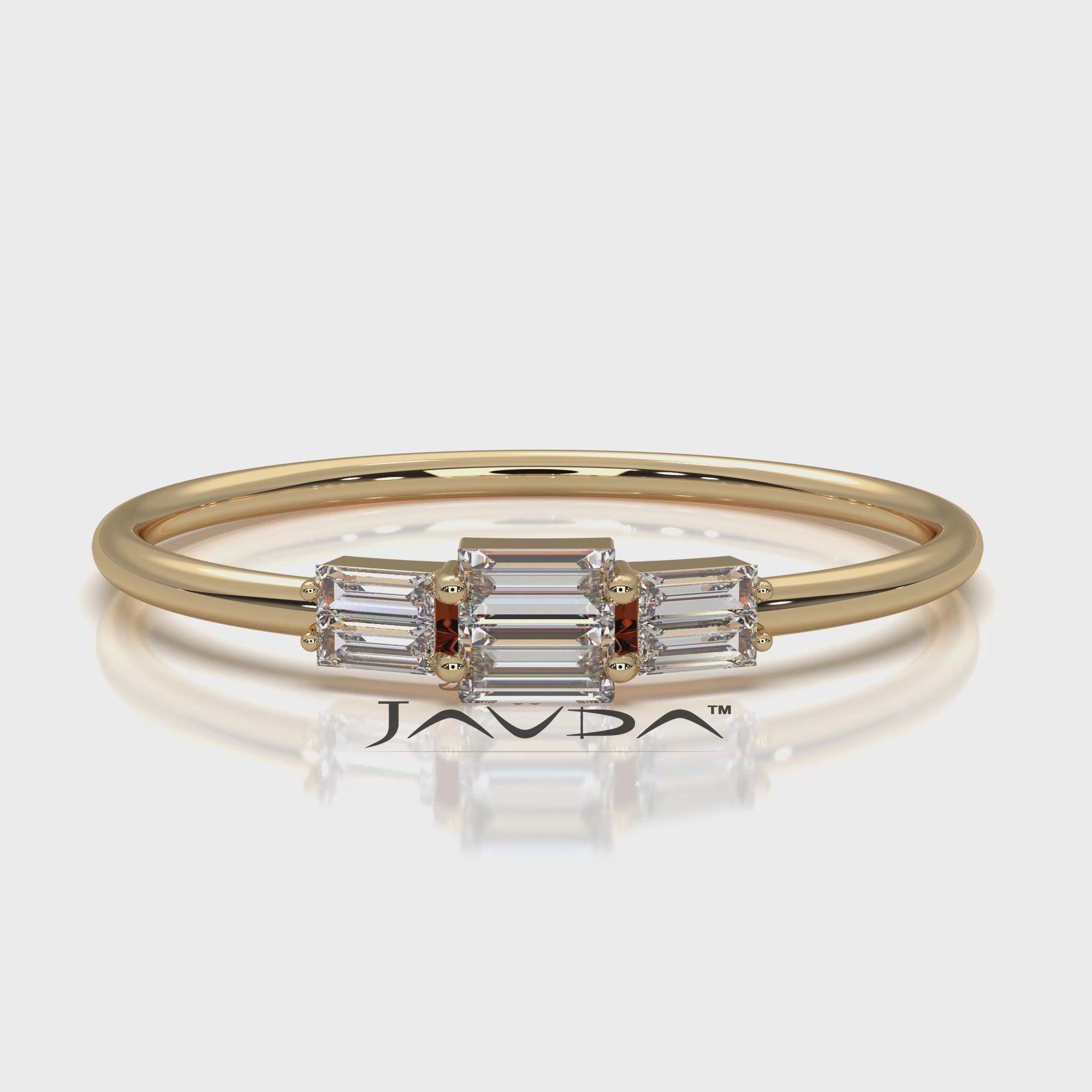 Minimalist Sleek Design Baguette Lab Diamond Light Weight Ring 0.16ctw.