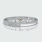 Unique Slim Geometric Round Shape Lab Diamond Fashion Ring 0.04ctw.