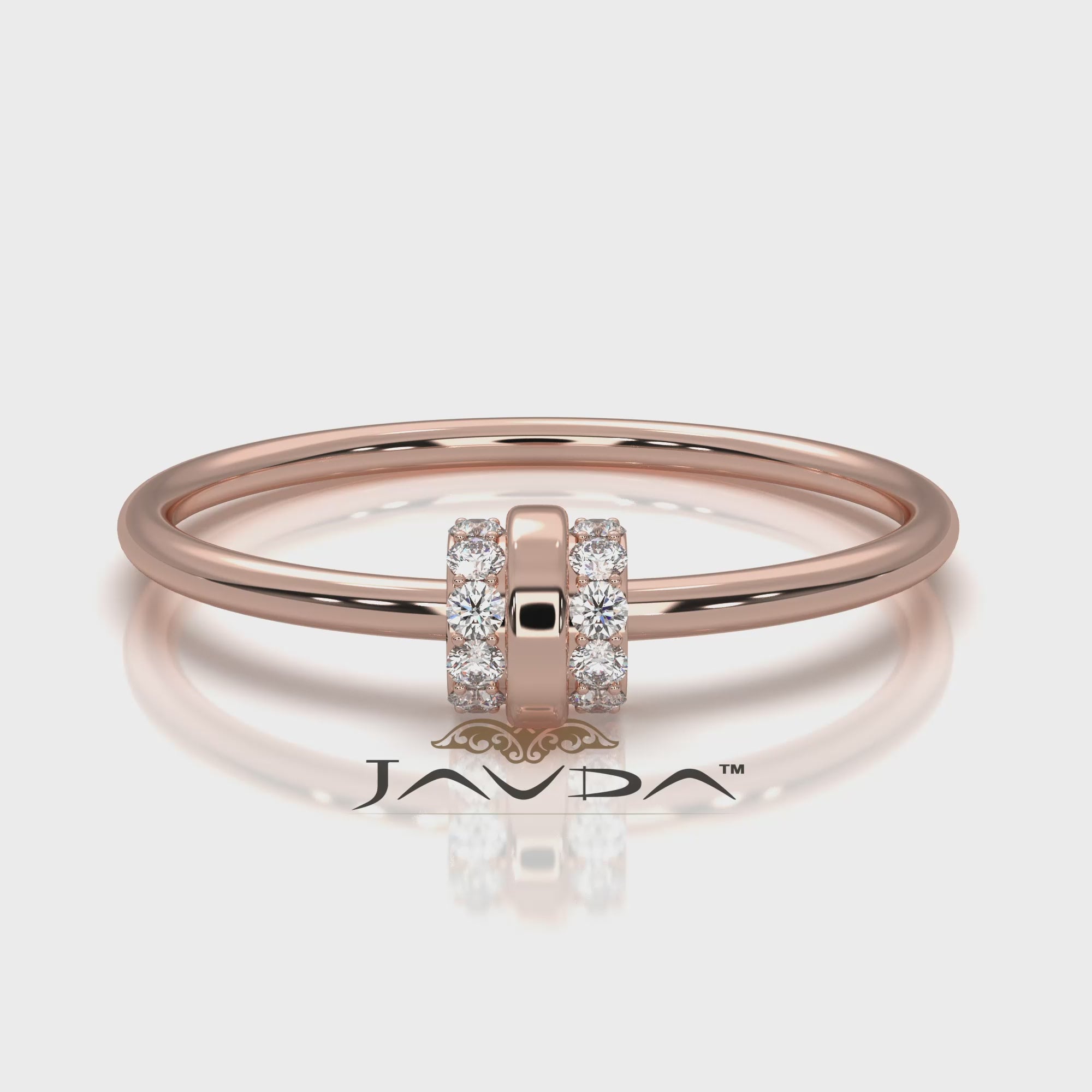 Delicate Stackable Round Lab Diamond Prong Set Fashion Ring 0.07ctw.