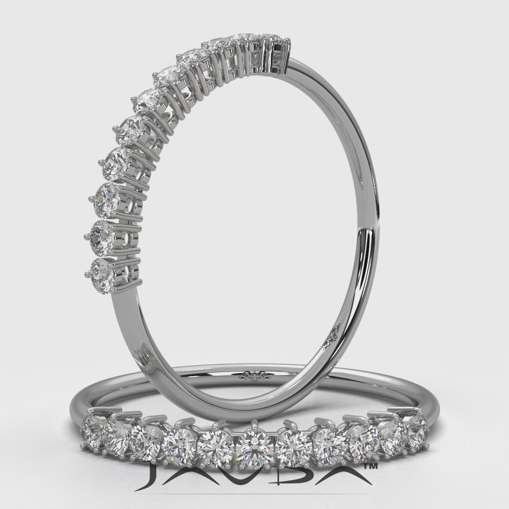 Shared Prong Set Round Lab Diamond Slim Fashion Ring 0.24ctw.