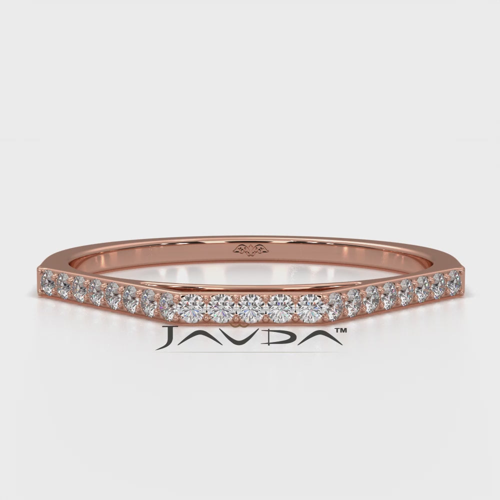 Slim Minimalist Stackable Geo Round Lab Diamond Fashionable Ring 0.14ctw.