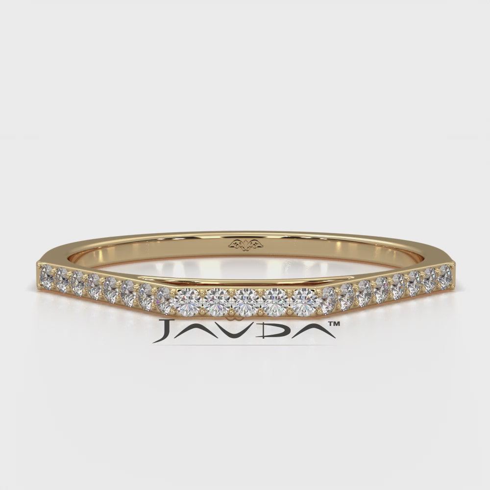 Slim Minimalist Stackable Geo Round Lab Diamond Fashionable Ring 0.14ctw.