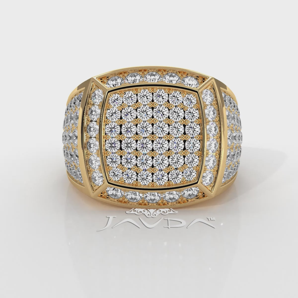 Modern Edge 14K White Gold Men's Square Lab Diamond Ring 3.11ctw