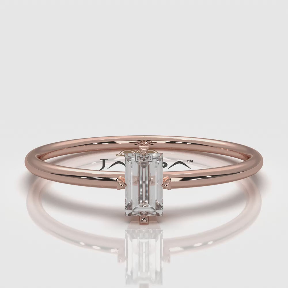 Women's Vertical Baguette Lab Diamond Fashion Ring 0.31ctw.