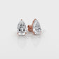 Pear Lab Grown Diamond Stud Earring IGI Certified in 14k White Gold 4.41 Ctw.