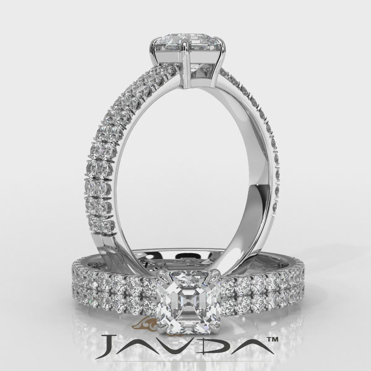 U Shape Prong Setting Lab Grown Diamond Engagement Ring IGI Certified 1.75 Ctw.