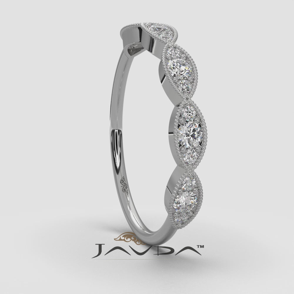 Slim Milgrain Edge Lab Diamond Wedding Band 0.28ctw.