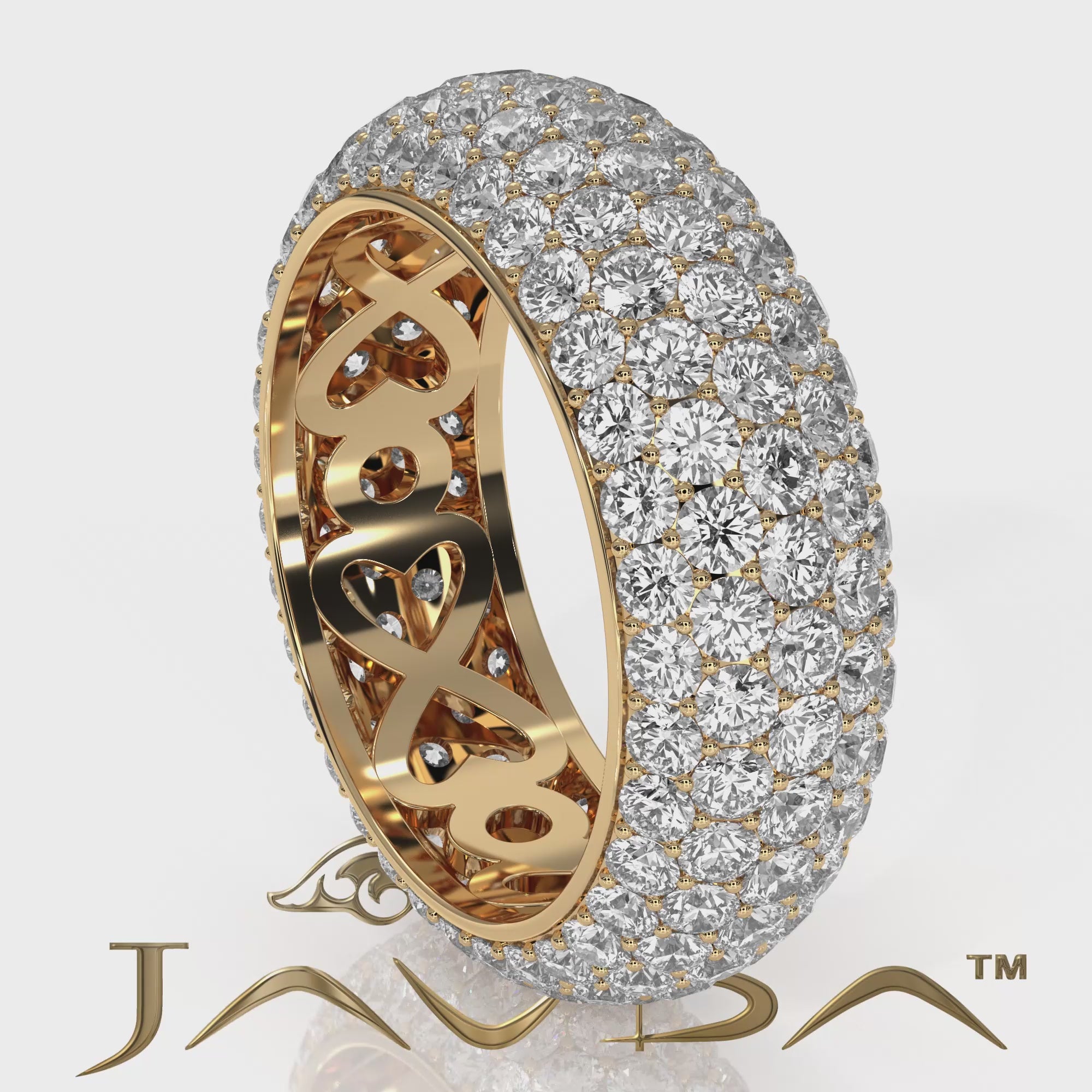 5 Row Round Lab Grown Diamond Women's Eternity Wedding Band 3.95 Ctw.