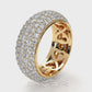 Round Lab Grown Diamond Pave Set Women's Eternity Wedding Band 3.93 Ctw.