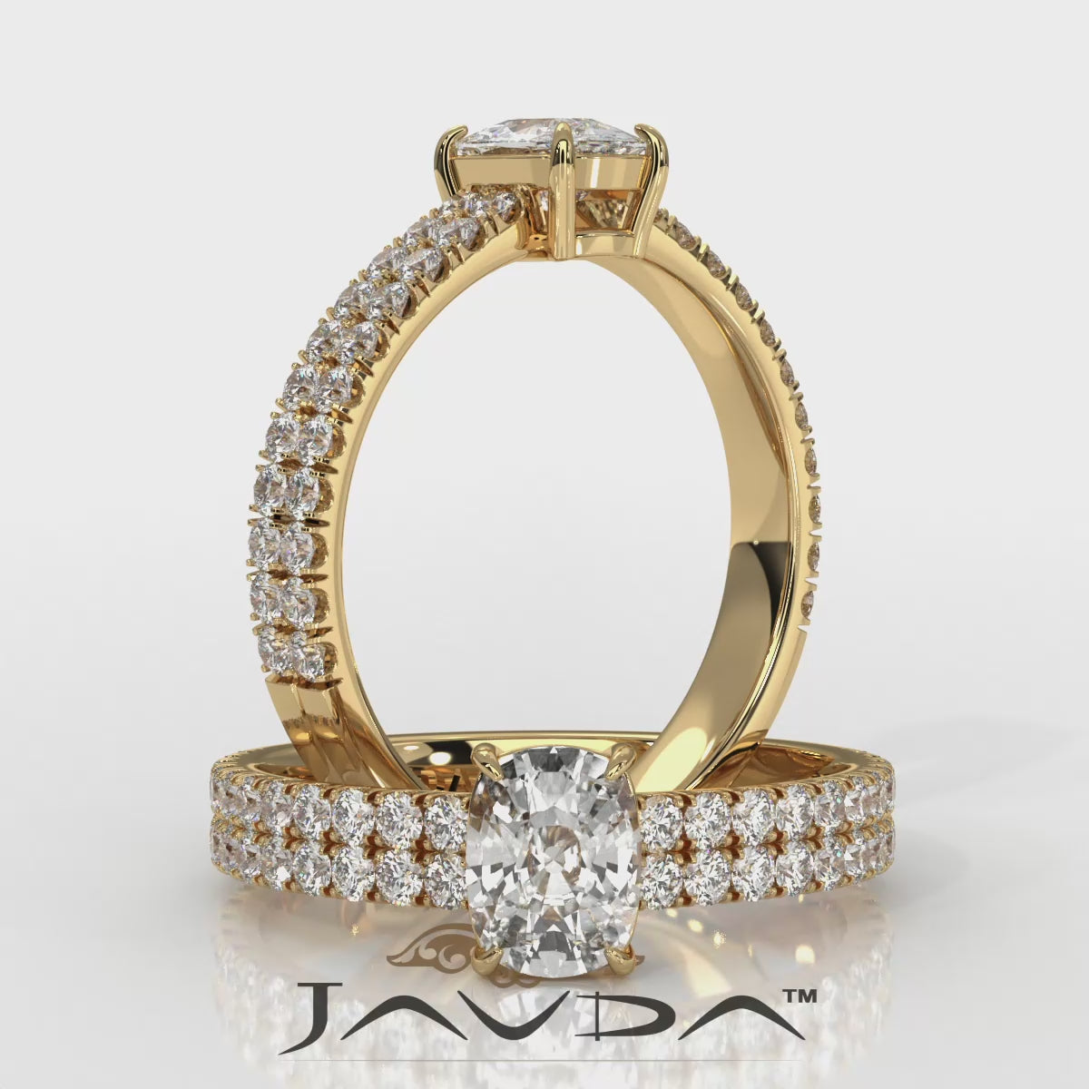 U Shape Prong Setting Lab Grown Diamond Engagement Ring IGI Certified 1.75 Ctw.