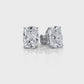 Cushion Lab Grown Diamond Stud Earring IGI Certified in 14k White Gold 4.07 Ctw.