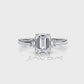 3 Stone Emerald Lab Grown Diamond Engagement Ring 0.84 Ctw.