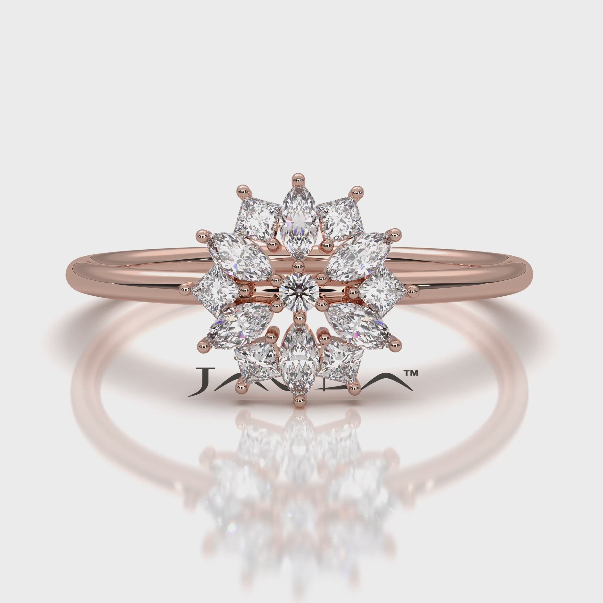 Light Weight Star Cluster Halo Lab Diamond Fashion Ring 0.27ctw.