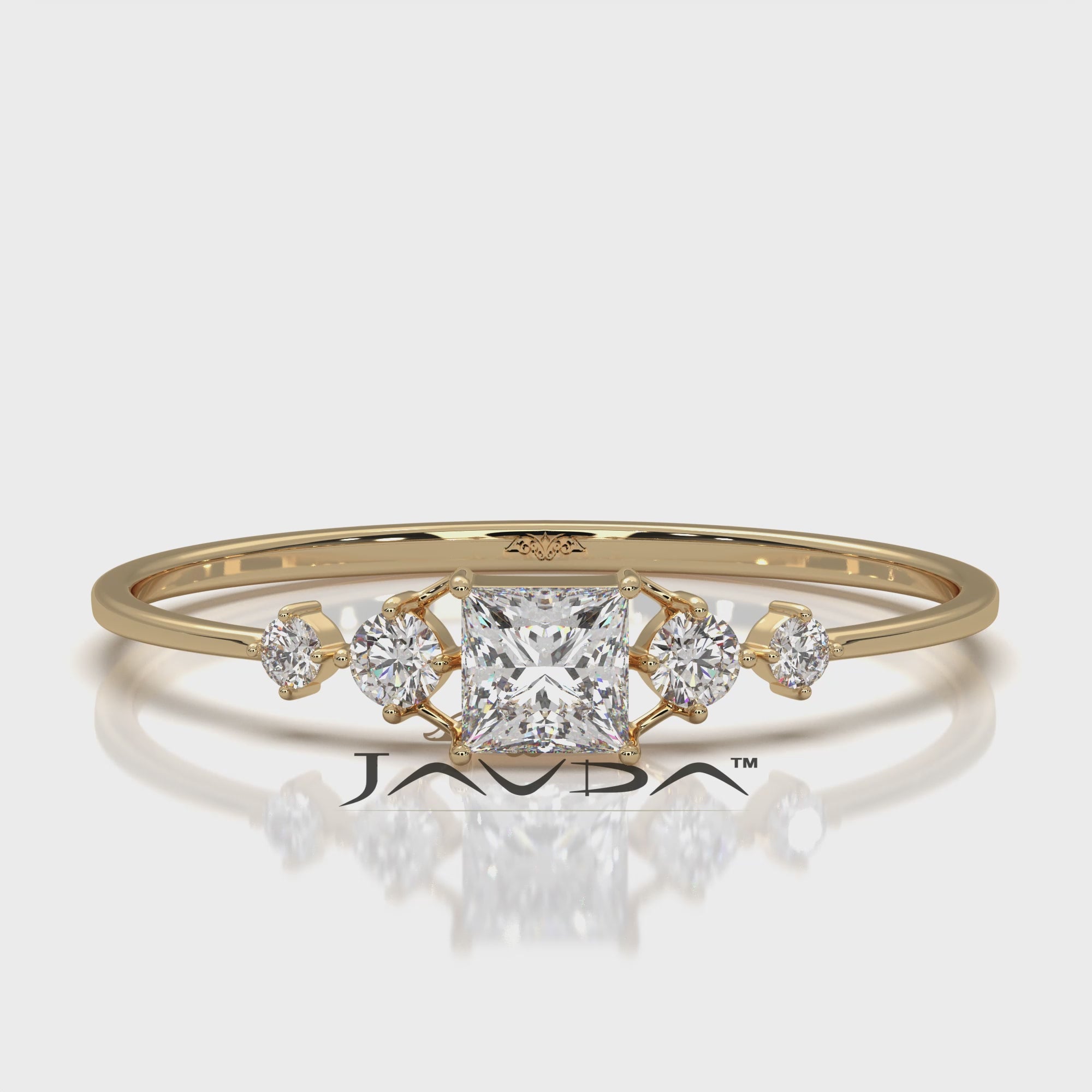 Stackable Petite 5 Stone Princess Round Lab Diamond Fashion Ring 0.23ctw.