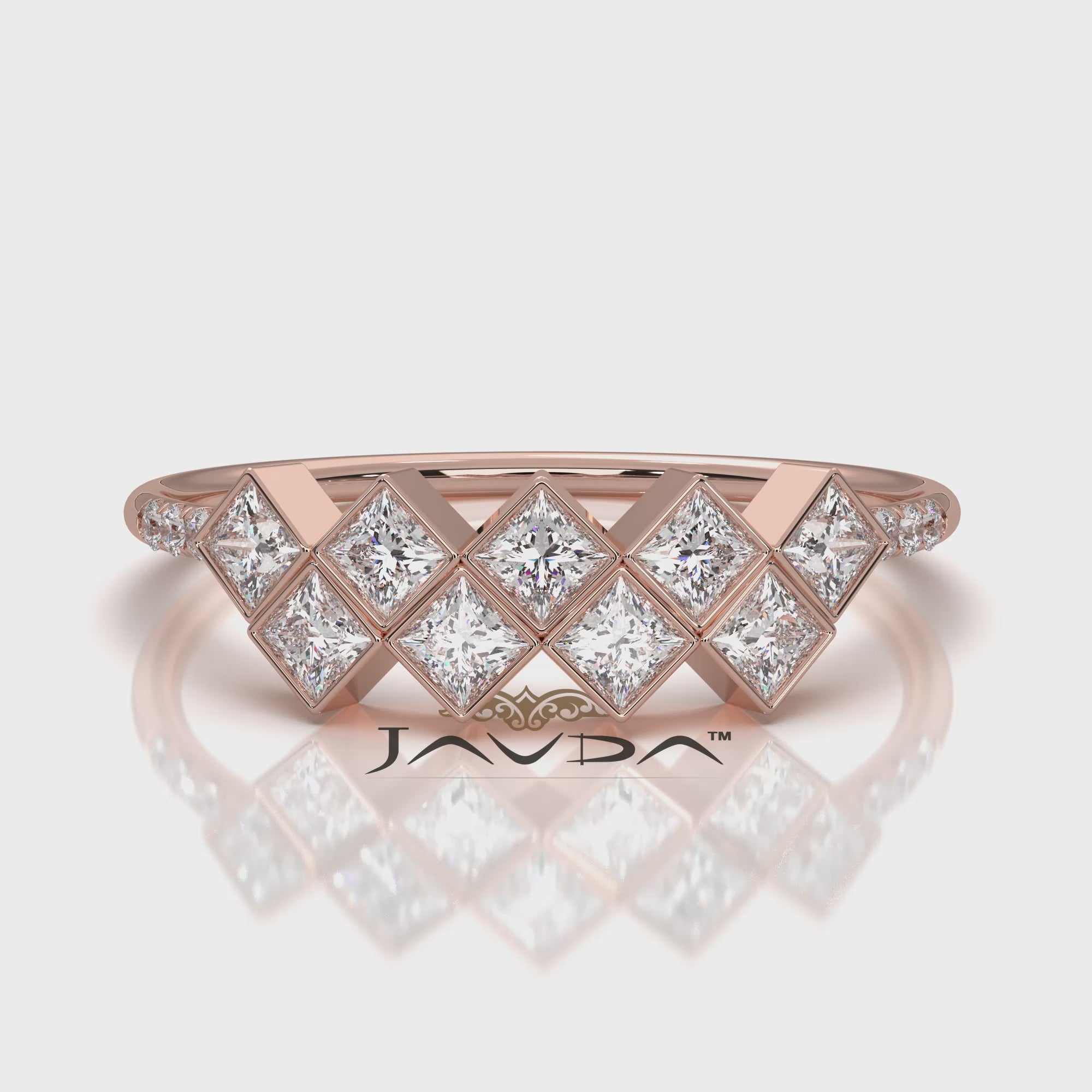 Cluster Double Row Prong Set Women's Lab Diamond Fashionable Ring 0.22ctw.