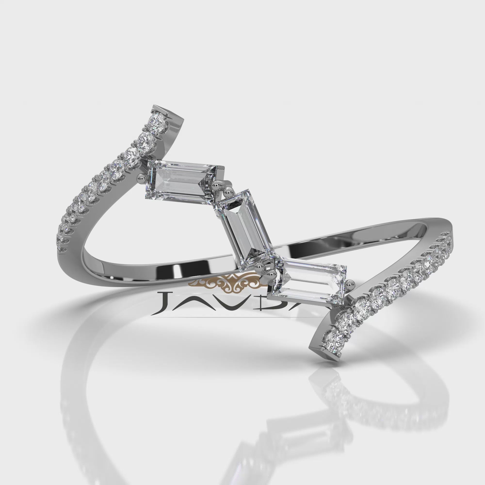 Minimalist Baguette Round Lab Diamond Fashion Ring 0.21ctw.