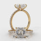 Asscher Diamond Engagement Ring crafted in 14k White Gold