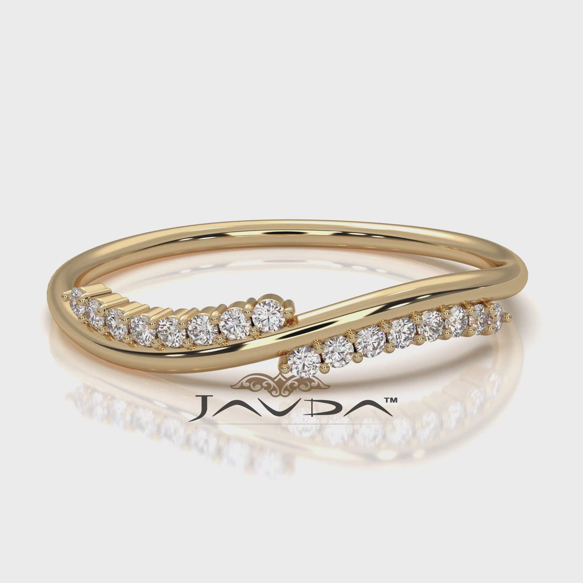 Twisted Stackable Minimalist Round Lab Diamond Fashion Ring 0.09ctw.