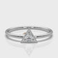Triangle Milgrain Round Lab Diamond Fashion Anniversary Ring 0.10ctw.