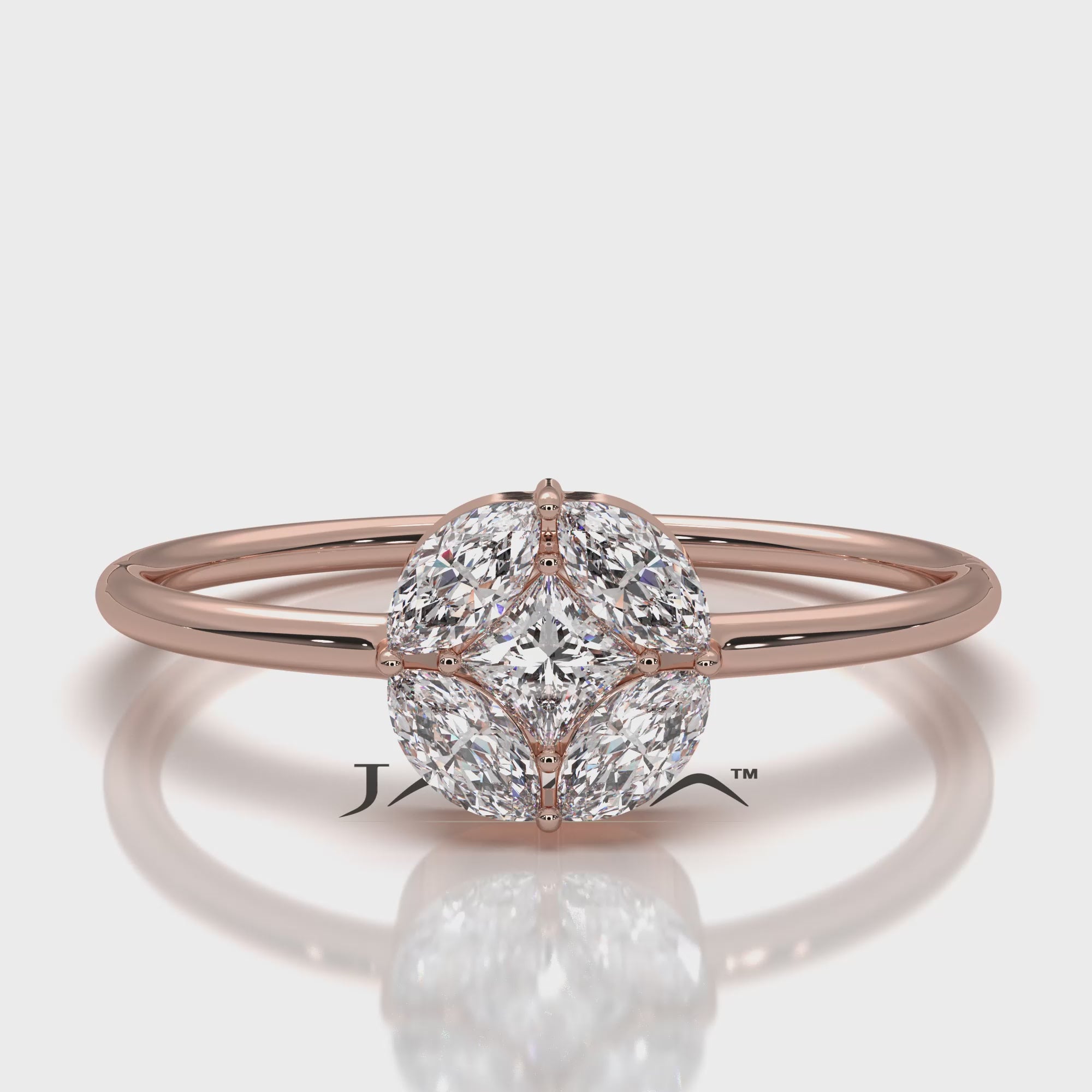 Minimalist Princess Marquise Fashionable Lab Diamond Ring 0.31ctw.