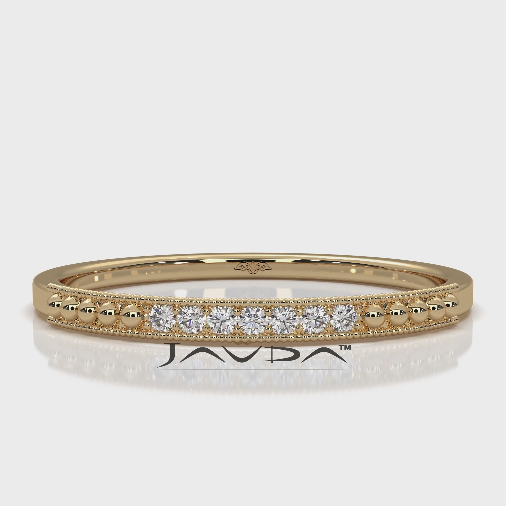 Delicate Petite Milgrain Edge Round Lab Diamond Anniversary Ring 0.04ctw.