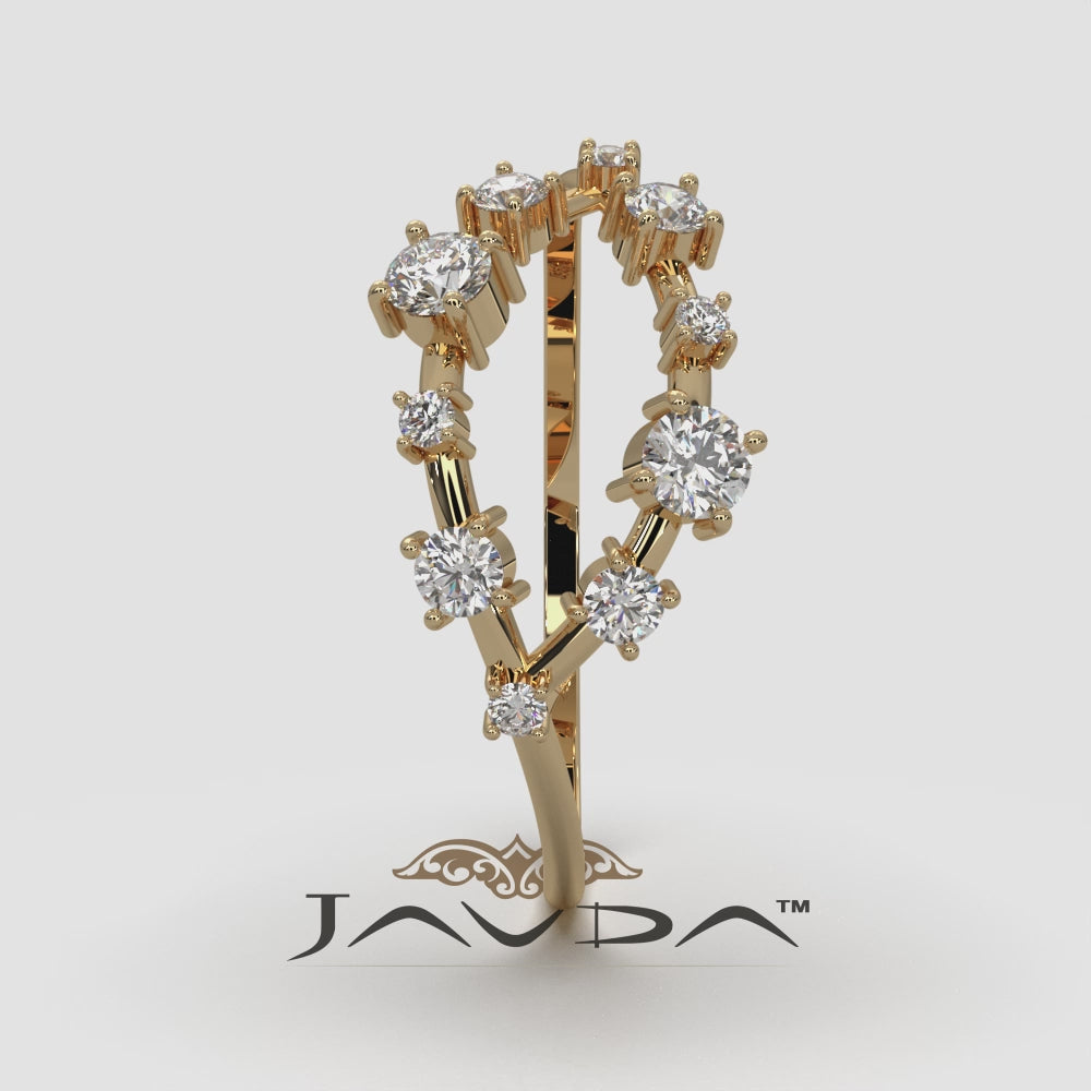 Stackable Marquise Outline Round Lab Diamond Fashionable Ring 0.25ctw.