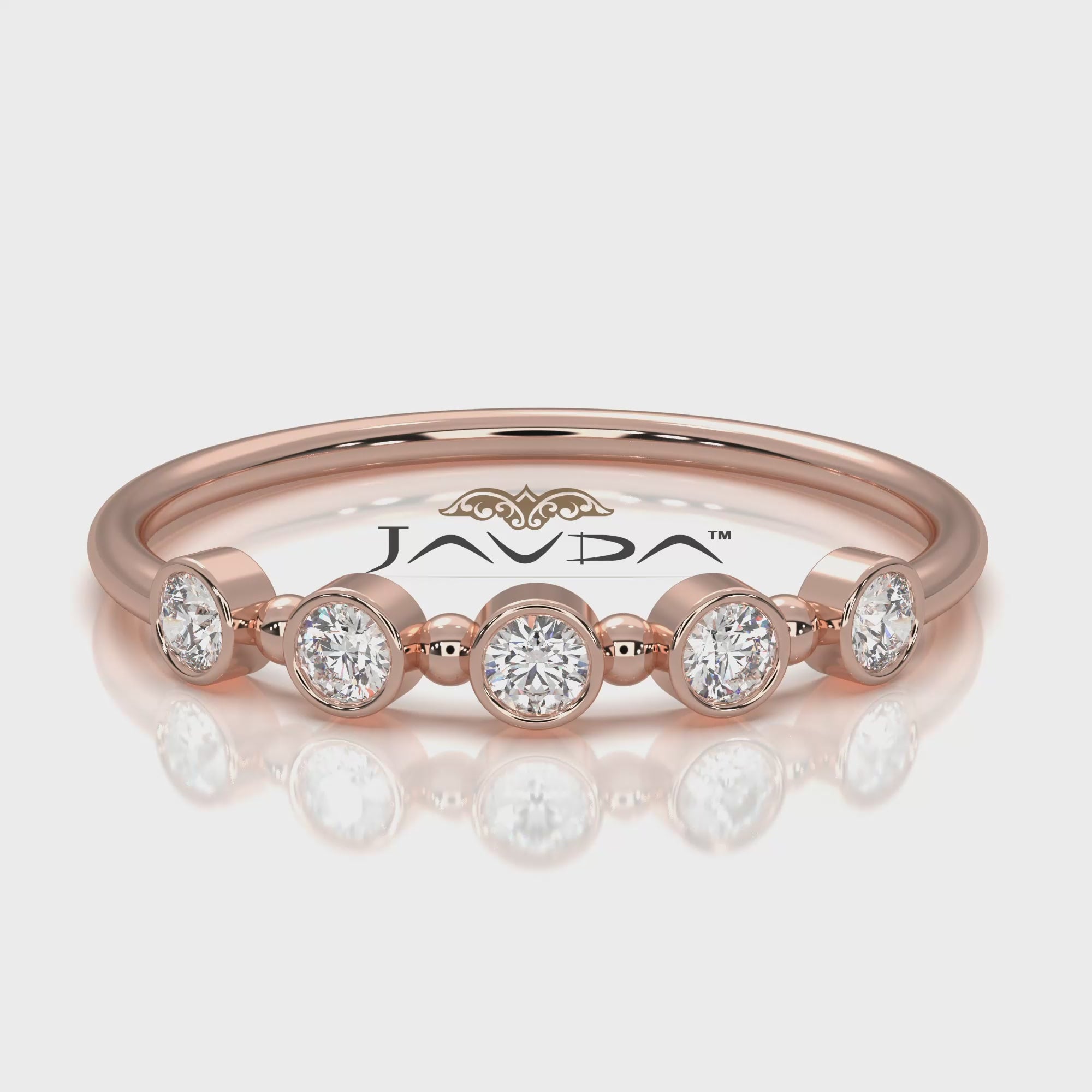 Minimalist Round Cut Lab Diamond Bar Set Anniversary Ring 0.15ctw.