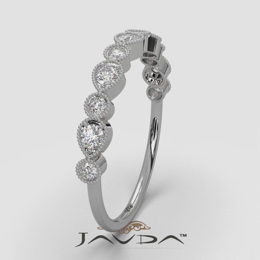 Round Lab Diamond Milgrain Edge Fashion Ring 0.29ctw.