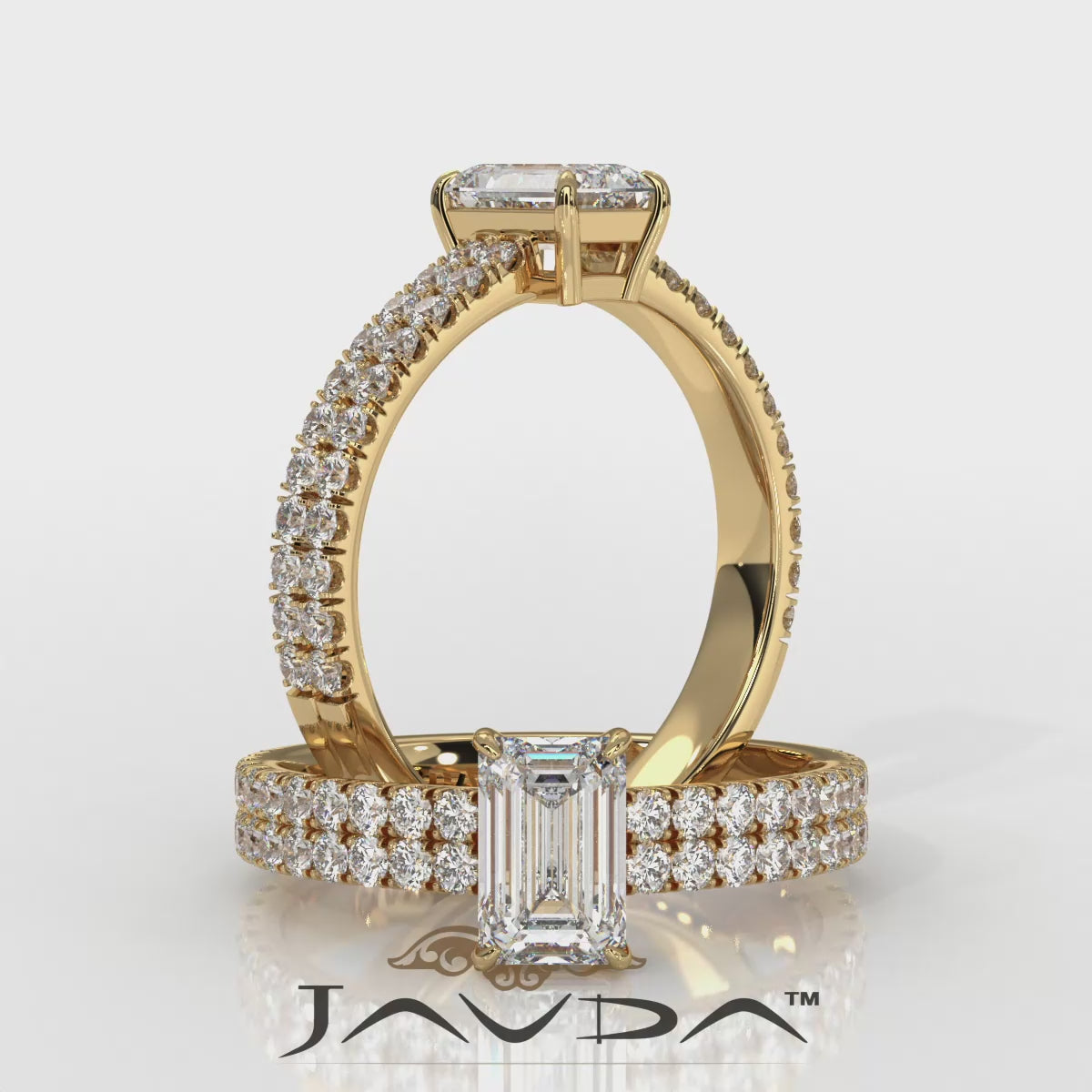 U Shape Prong Setting Lab Grown Diamond Engagement Ring IGI Certified 1.75 Ctw.