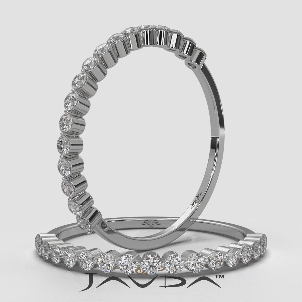 Prong Set Stackable Round Lab Diamond Wedding Ring 0.26ctw.