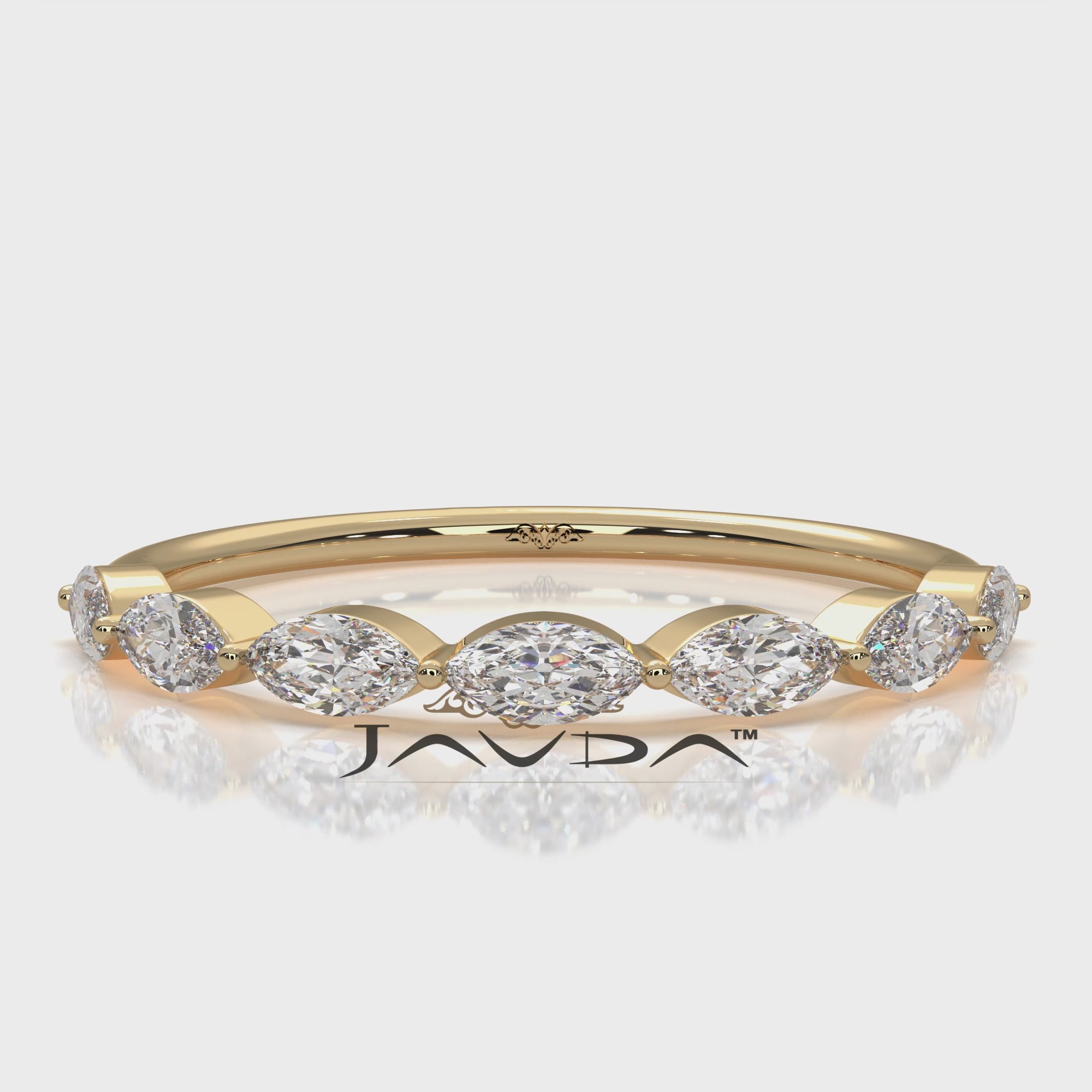 Stackable Marquise Lab Diamond Fashionable Anniversary Ring 0.54ctw.