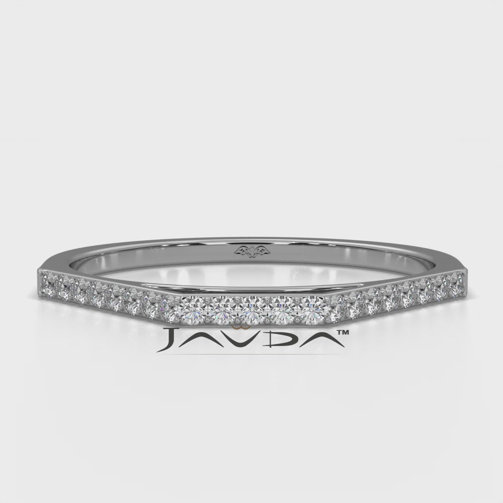 Slim Minimalist Stackable Geo Round Lab Diamond Fashionable Ring 0.14ctw.