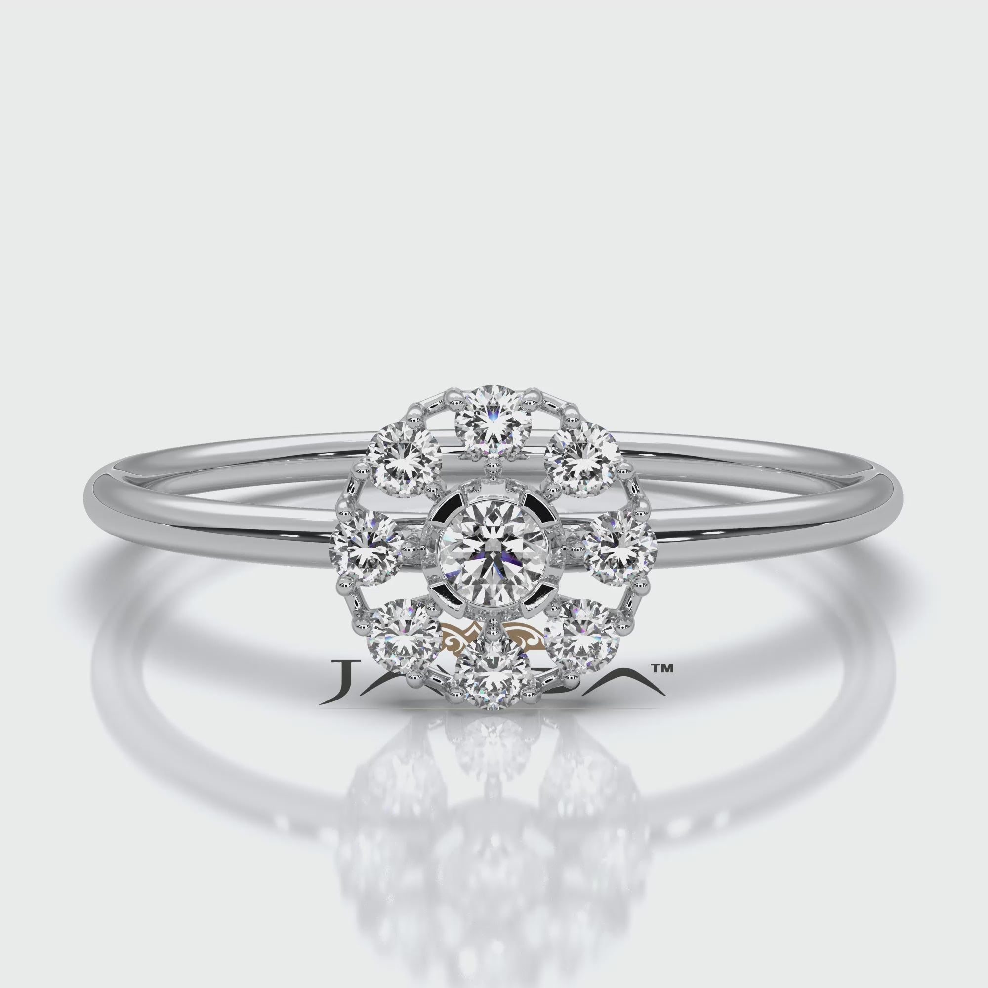 Stackable Minimalist Cluster Halo Round Lab Diamond Fashion Ring 0.18ctw.