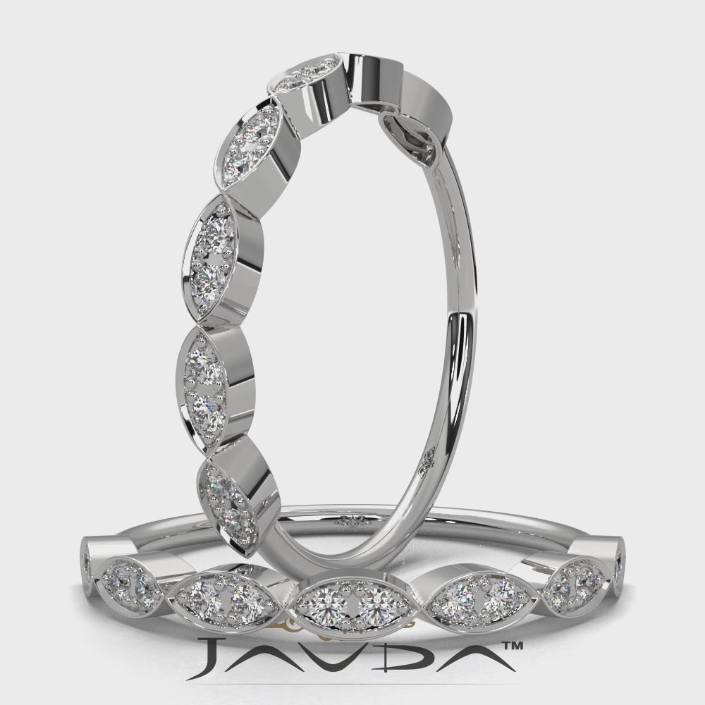 Marquise Shape Slim Fashion Lab Diamond Ring 0.12ctw.