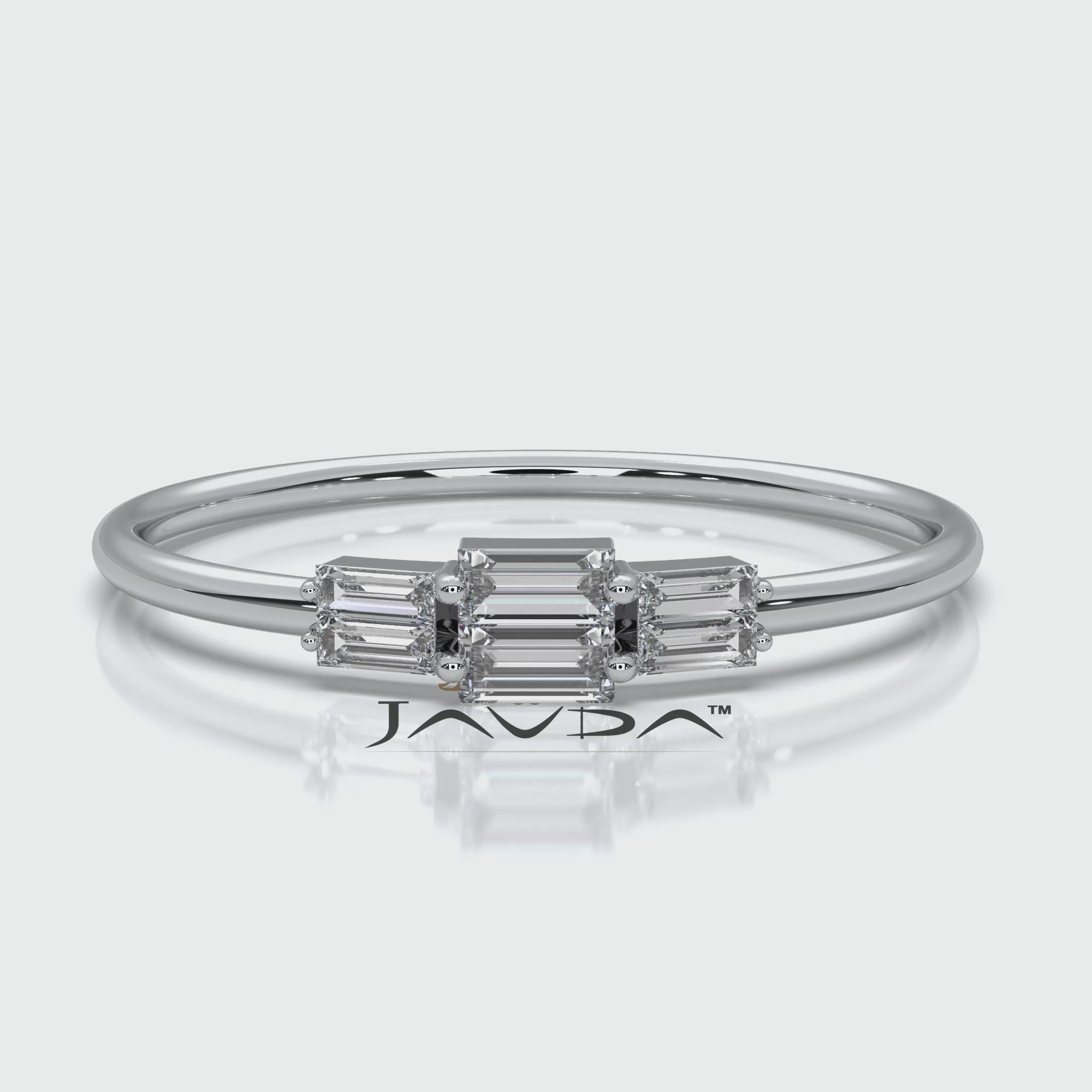 Minimalist Sleek Design Baguette Lab Diamond Light Weight Ring 0.16ctw.