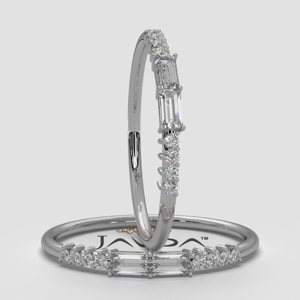 Prong Set Baguette Lab Diamond Fashion Ring 0.20ctw.