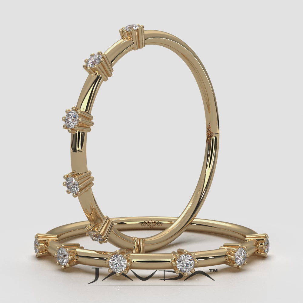 Slim Prong Set Fashion Round 6 Stone Lab Diamond Ring 0.08ctw.