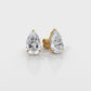 Pear Lab Grown Diamond Stud Earring IGI Certified in 14k White Gold 4.41 Ctw.