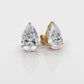 Pear Lab Grown Diamond Stud Earring IGI Certified in 14k White Gold 4.41 Ctw.