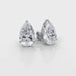 Pear Lab Grown Diamond Stud Earring IGI Certified in 14k White Gold 4.41 Ctw.