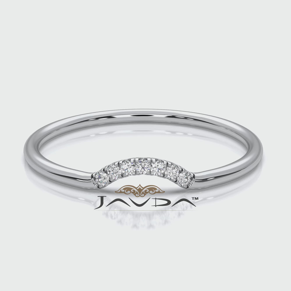 5 Stone Round Lab Diamond Minimalist Stackable Fashion Ring 0.02ctw.