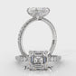 Asscher Diamond Engagement Ring crafted in 14k White Gold