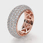Round Lab Grown Diamond Pave Set Women's Eternity Wedding Band 3.93 Ctw.