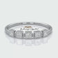 5 Stone Bezel Set Cluster Princess Lab Diamond Fashion Ring 0.23ctw.