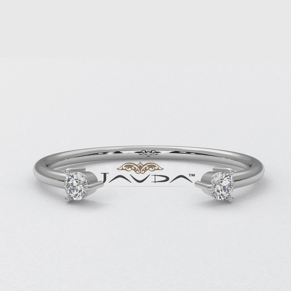 2 Stone Prong Set Round Lab Diamond Fashion Ring 0.08ctw.