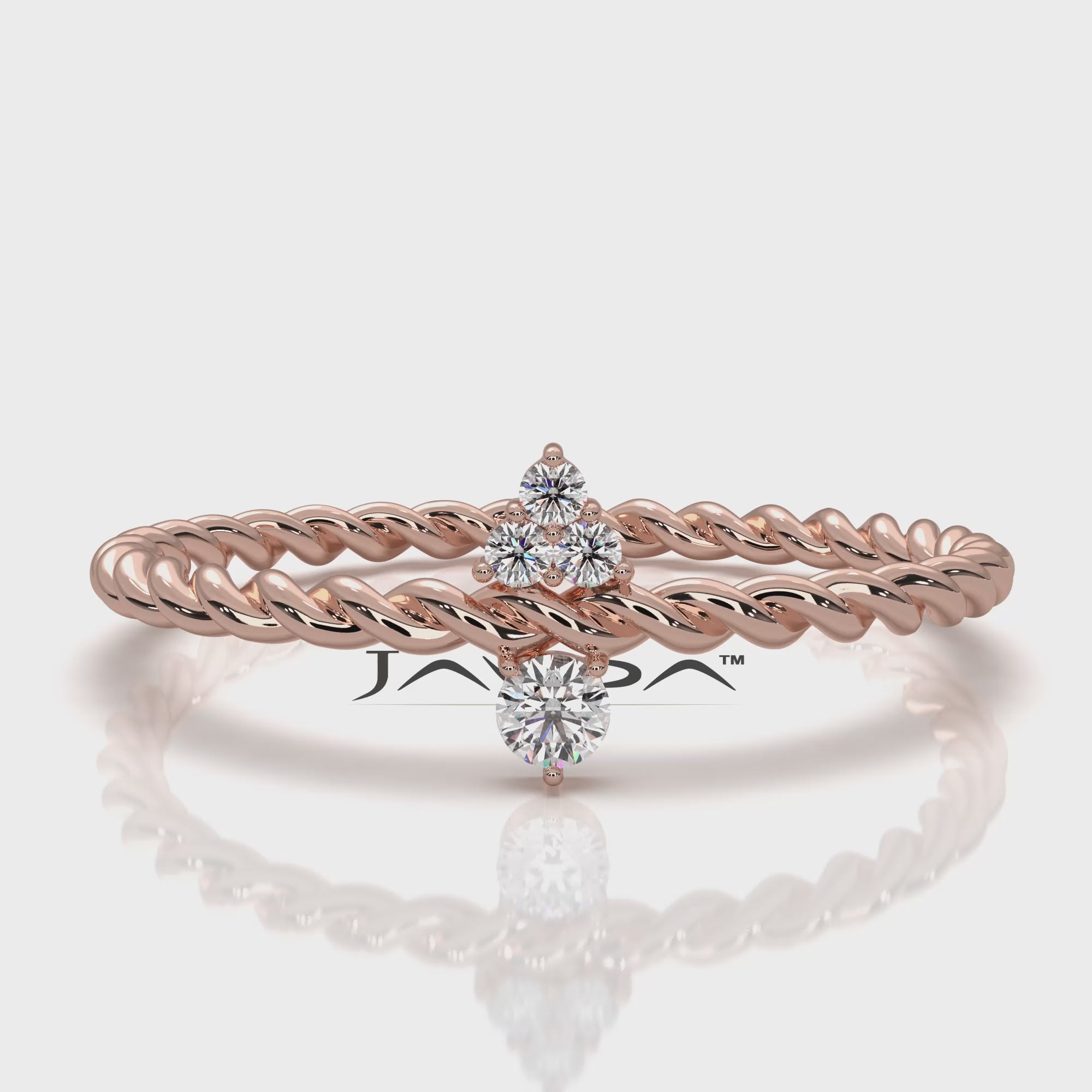 Twisted Rope Mini Cluster Fashion Lab Diamond Wedding Ring 0.06ctw.