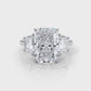 3 Stone Radiant Lab Grown Diamond Engagement Ring IGI 14k White Gold 5.04 Ctw.