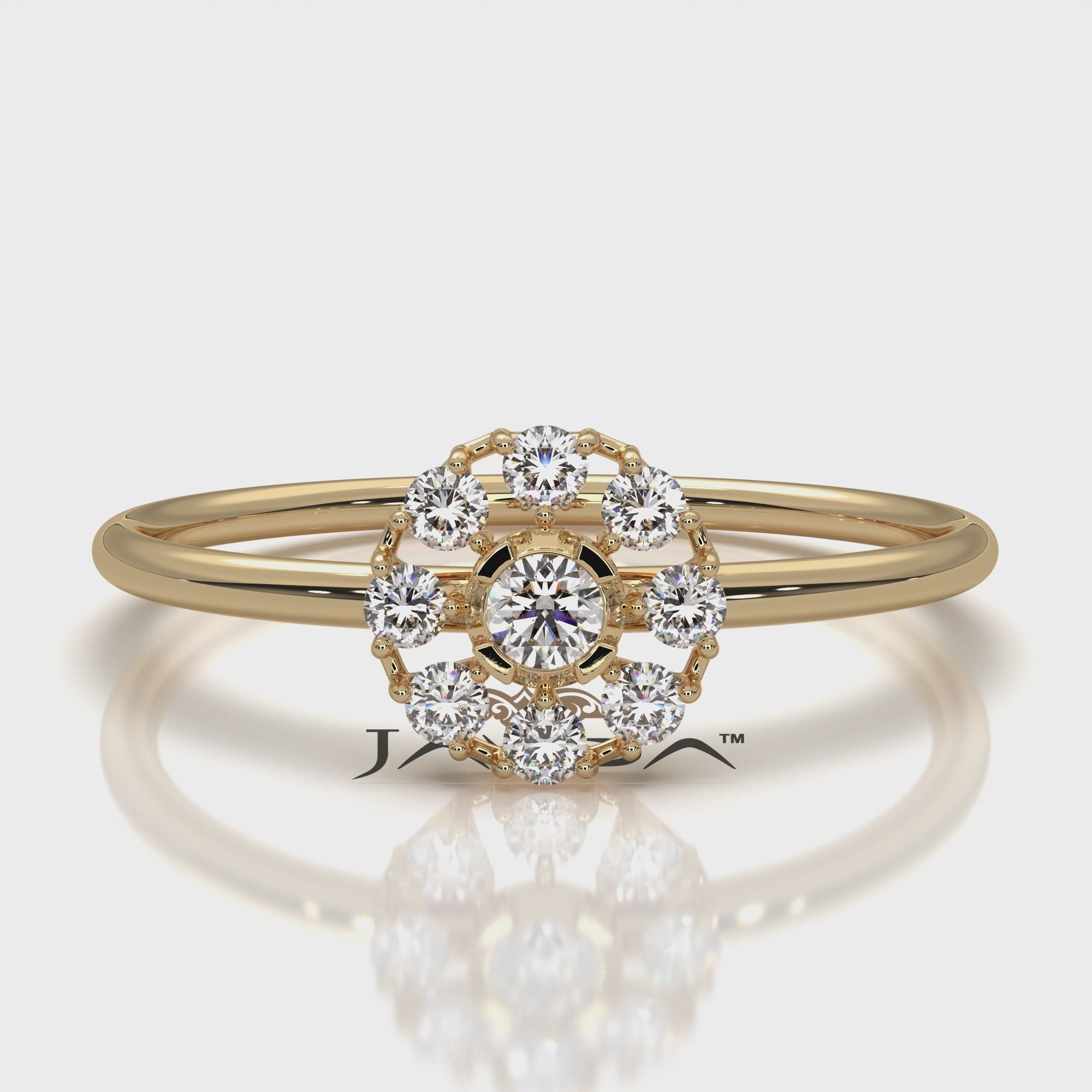 Stackable Minimalist Cluster Halo Round Lab Diamond Fashion Ring 0.18ctw.