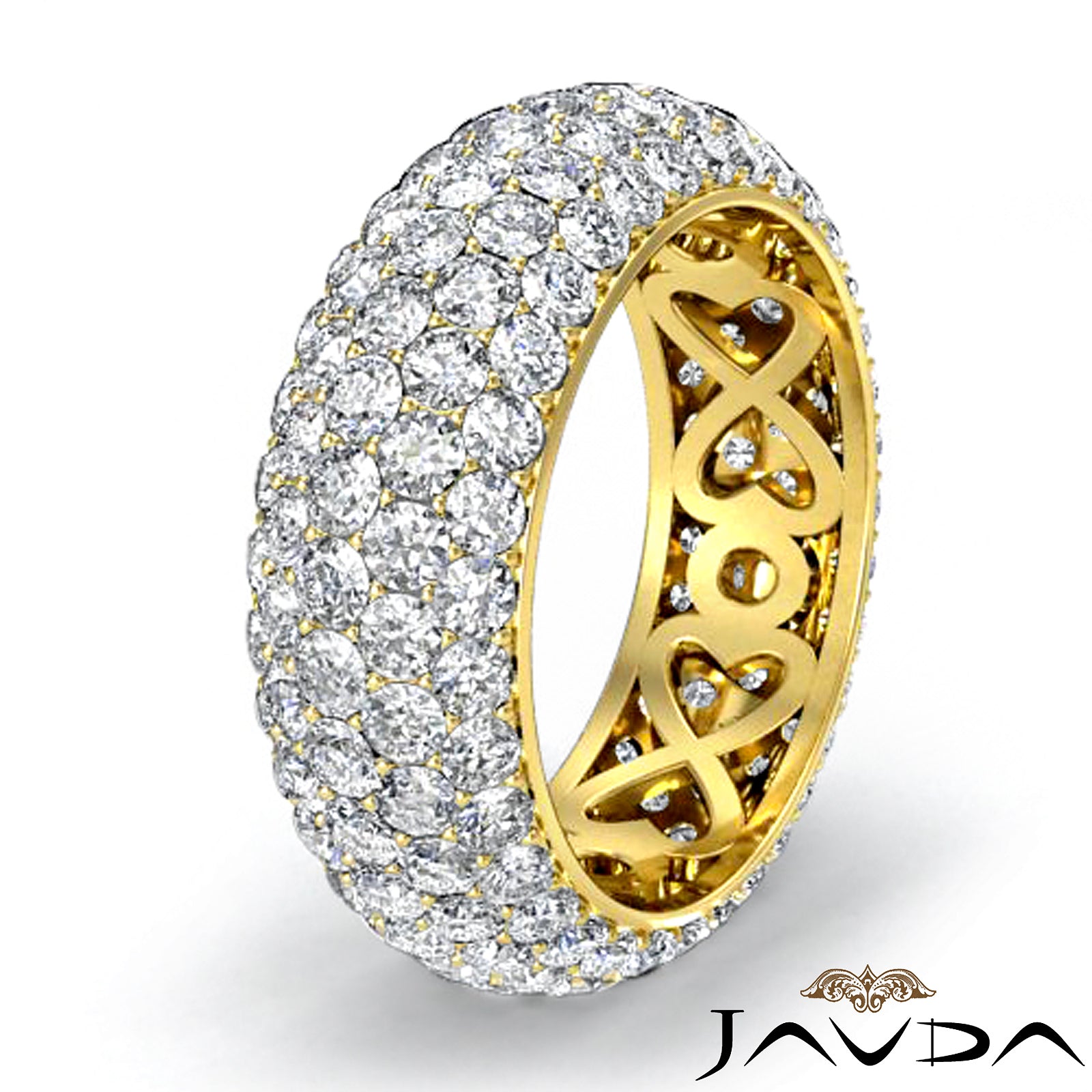 5 Row Round Lab Grown Diamond Women's Eternity Wedding Band 3.95 Ctw.